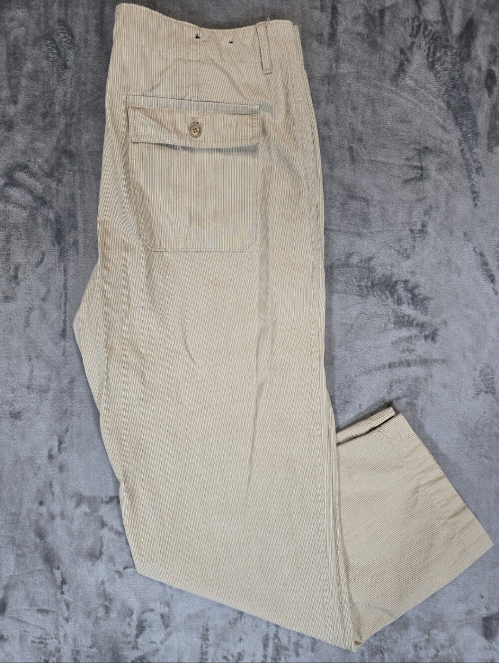 Banana Republic Vintage Style Beige Striped Pants Trousers Size 34x30